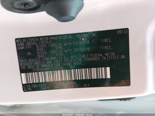 Toyota Highlander Xle 2023 5TDKDRAH8PS519309 Image 9