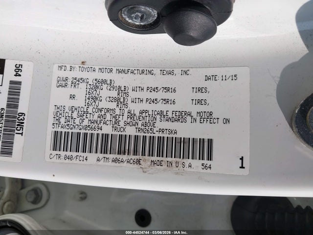 5TFAX5GN7GX056694 Toyota Tacoma Sr5