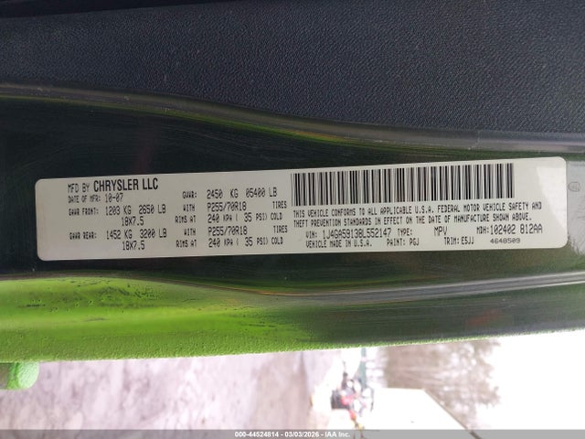 2008 JEEP WRANGLER 1J4GA59138L552147 Photo 8