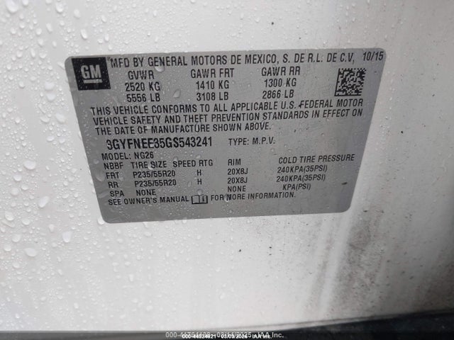 2016 CADILLAC SRX 3GYFNEE35GS543241 Photo 8