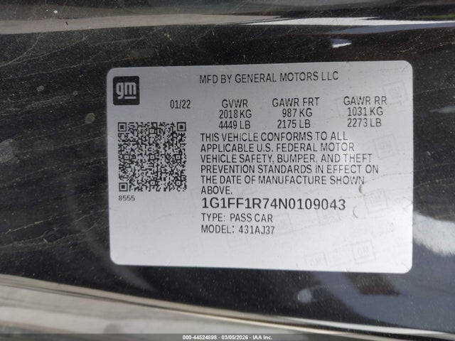 2022 CHEVROLET CAMARO 1G1FF1R74N0109043 Photo 8