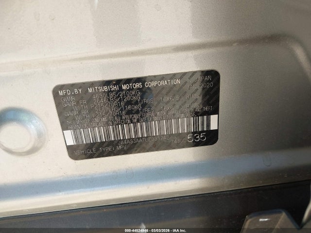 2020 MITSUBISHI ECLIPSE CROSS JA4AS3AA7LZ033742 Photo 8