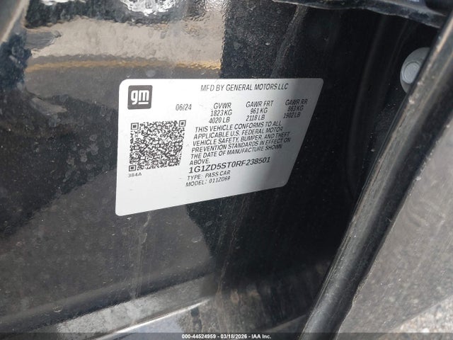 44524959 :رقم المزاد ، 1G1ZD5ST0RF238501 vin ، 2024 Chevrolet Malibu Fwd 1lt مزاد بيع