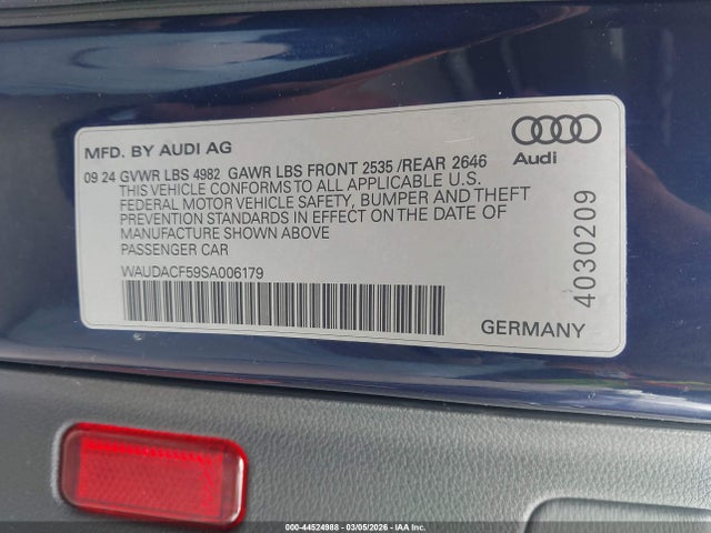 2025 AUDI A5 SPORTBACK WAUDACF59SA006179 Photo 8