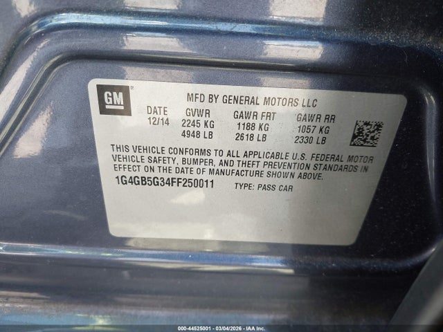 1G4GB5G34FF250011 Buick Lacrosse Leather