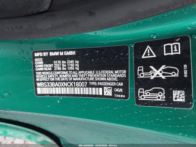 2022 BMW M4 WBS33BA0XNCK18007 Photo 8