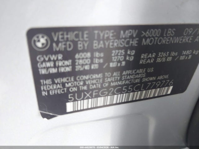 2012 Bmw X6 Xdrive35i მანქანა იყიდება აუქციონზე, vin: 5UXFG2C55CL779776, აუქციონის ნომერი: 44525078