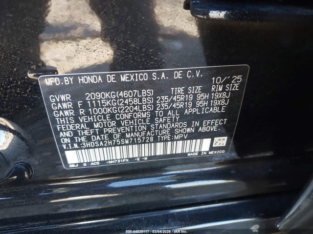 Продажа на аукционе авто 2025 Acura Adx A-spec With Advance, vin: 3HDSA2H75SM715728, номер лота: 44525117