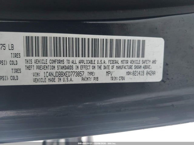 Jeep Compass Sport 2014 1C4NJDBBXED773857 Image 9