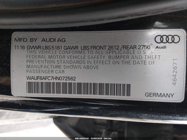 2017 AUDI A6 WAUF8AFC7HN072562 Photo 8