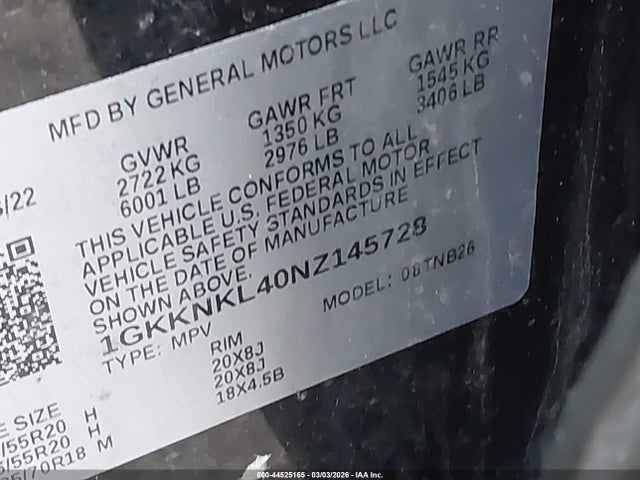 2022 GMC ACADIA 1GKKNKL40NZ145728 Photo 8