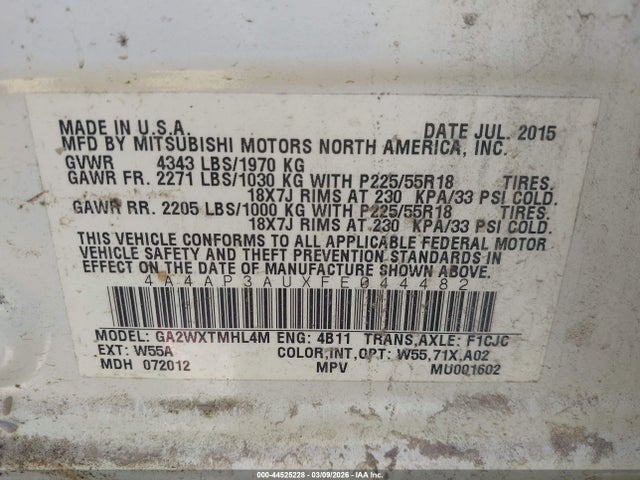 2015 MITSUBISHI OUTLANDER SPORT 4A4AP3AUXFE044482 Photo 8