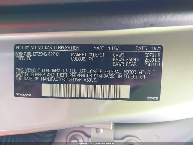 2022 VOLVO S60 7JRL12TZ9NG162712 Photo 8