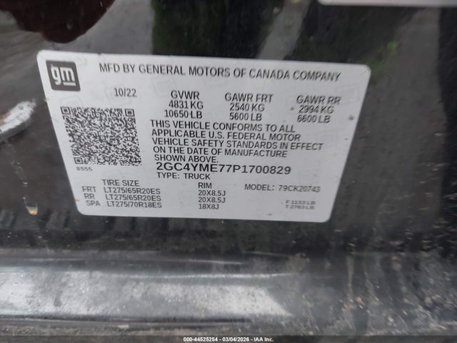 2GC4YME77P1700829 Chevrolet Silverado 2500hd 4wd Standard Bed Custom