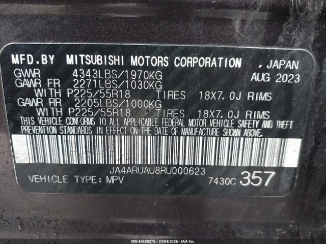 Продажа на аукционе авто 2024 Mitsubishi Outlander Sport 2.0 Se Awc, vin: JA4ARUAU8RU000623, номер лота: 44525275