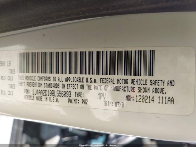 Aukcja sprzedaży 2011 Jeep Wrangler Sport, vin: 1J4AA2D10BL556093, numer aukcji: 44525297