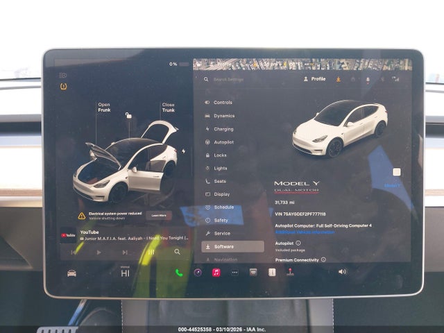 44525358 :رقم المزاد ، 7SAYGDEF2PF777118 vin ، 2023 Tesla Model Y Performance Dual Motor All-wheel Drive مزاد بيع