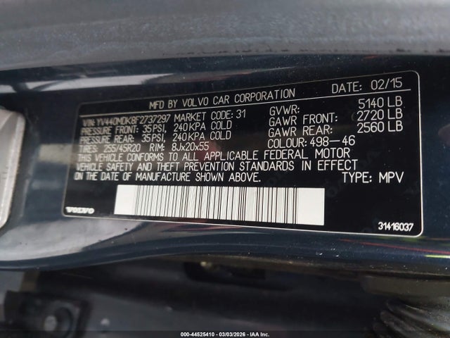 Volvo Xc60 T5 Premier 2015 YV440MDK8F2737297 Image 9