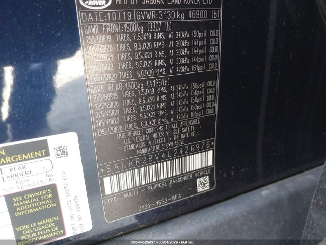 2020 LAND ROVER DISCOVERY SALRR2RV4L2426976 Photo 8