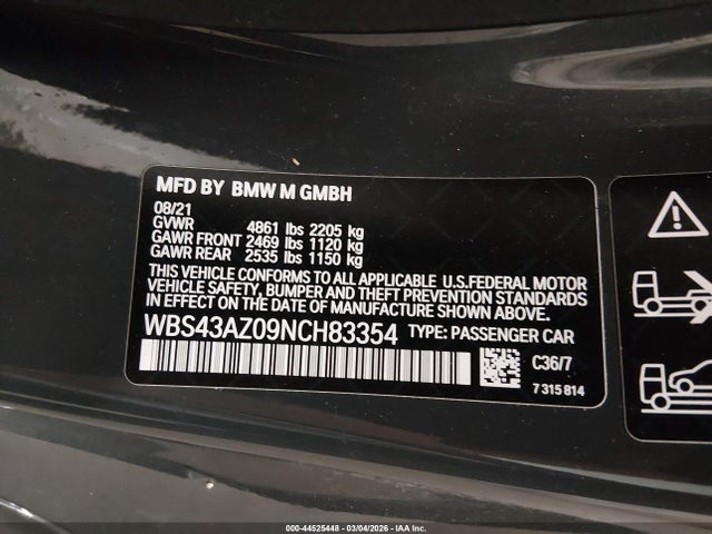 2022 BMW M4 WBS43AZ09NCH83354 Photo 8