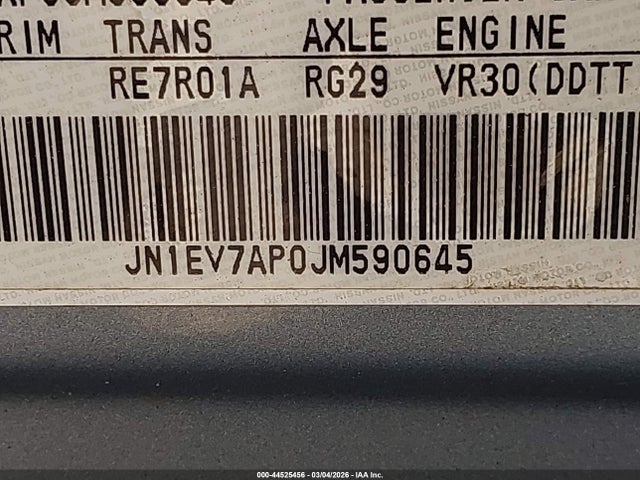Aukcja sprzedaży 2018 Infiniti Q50 3.0t Luxe, vin: JN1EV7AP0JM590645, numer aukcji: 44525456