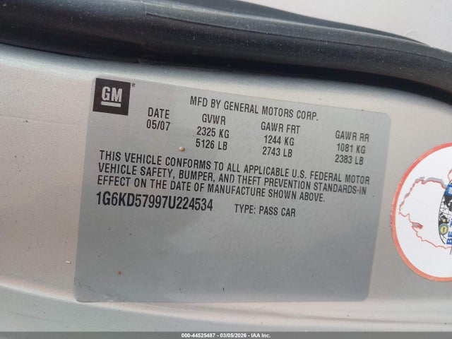 2007 CADILLAC DTS 1G6KD57997U224534 Photo 8