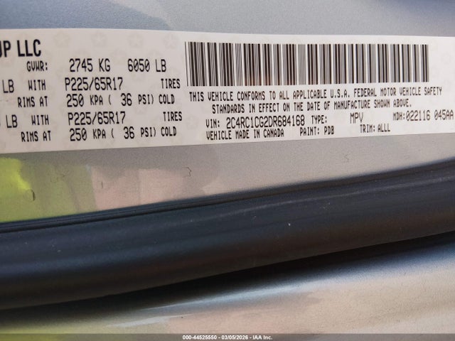 Продажа на аукционе авто 2013 Chrysler Town & Country Touring-l, vin: 2C4RC1CG2DR684168, номер лота: 44525550