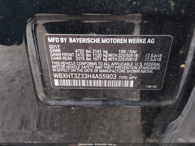 2017 Bmw X1 Xdrive28i მანქანა იყიდება აუქციონზე, vin: WBXHT3Z33H4A55903, აუქციონის ნომერი: 44525584