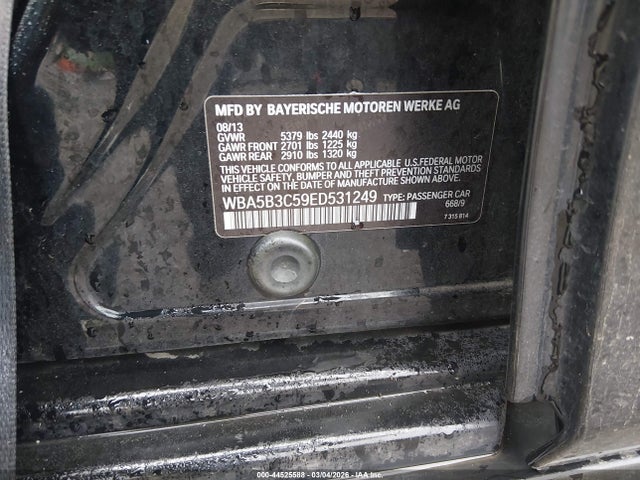 2014 BMW 535I WBA5B3C59ED531249 Photo 8