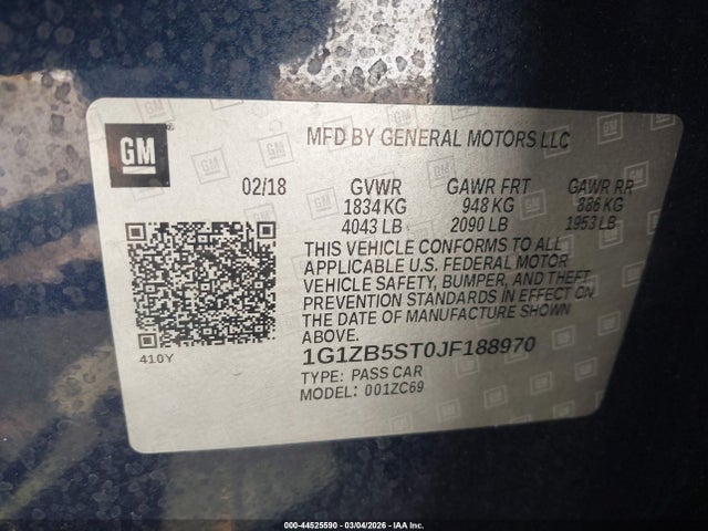 1G1ZB5ST0JF188970 Chevrolet Malibu 1ls