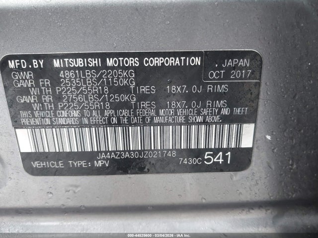 2018 MITSUBISHI OUTLANDER JA4AZ3A30JZ021748 Photo 8