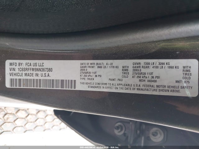 2022 RAM 1500 1C6SRFFM9NN367380 Photo 8