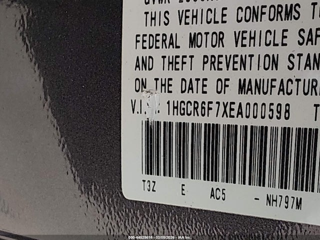1HGCR6F7XEA000598 Honda Accord Hybrid Touring