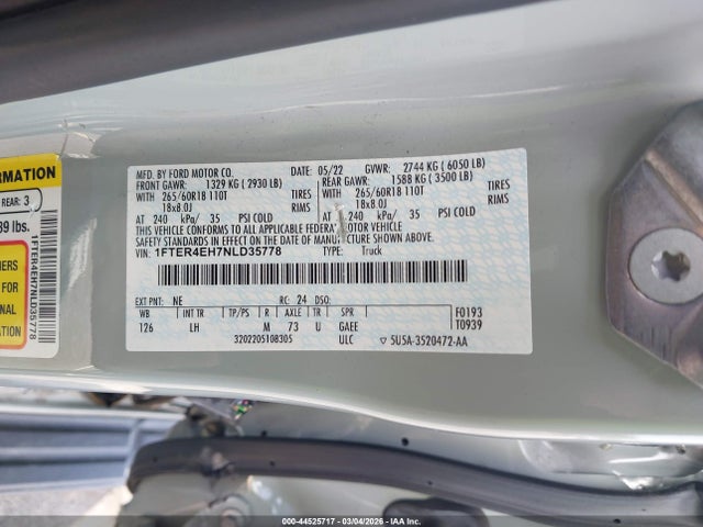 2022 FORD RANGER 1FTER4EH7NLD35778 Photo 8