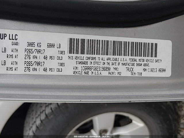 Продаж на аукціоні авто 2014 Ram 1500 Tradesman, vin: 1C6RR6FG6ES196890, номер лоту: 44525745
