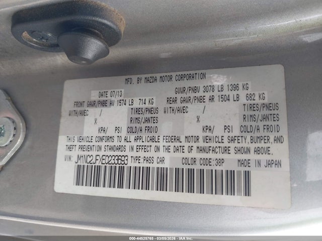 2014 MAZDA MX-5 MIATA JM1NC2JFXE0233693 Photo 8