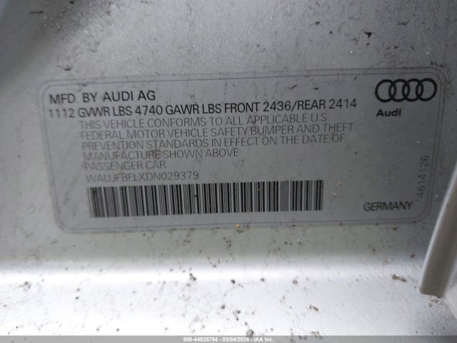 Продаж на аукціоні авто 2013 Audi A4 2.0t Premium, vin: WAUJFBFLXDN029379, номер лоту: 44525794