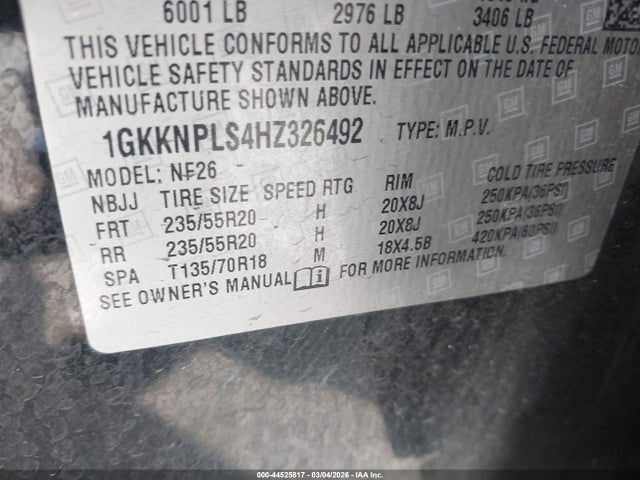 Продажа на аукционе авто 2017 Gmc Acadia Denali, vin: 1GKKNPLS4HZ326492, номер лота: 44525817