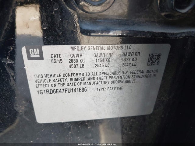 Chevrolet Volt 2015 1G1RD6E47FU141636 Image 9