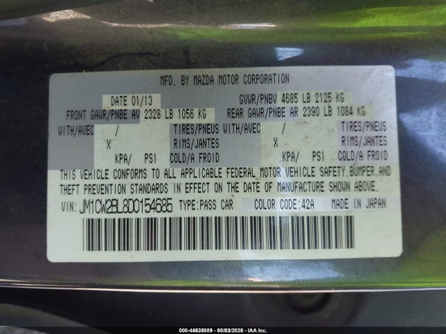 Aukcja sprzedaży 2013 Mazda Mazda5 Sport, vin: JM1CW2BL8D0154685, numer aukcji: 44525889