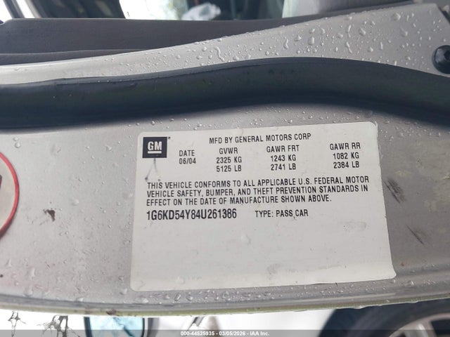 2004 CADILLAC DEVILLE 1G6KD54Y84U261386 Photo 8