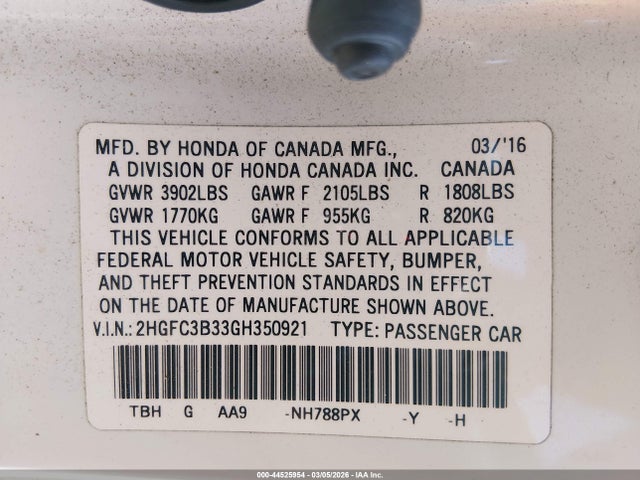 Honda Civic Ex-t 2016 2HGFC3B33GH350921 Image 9