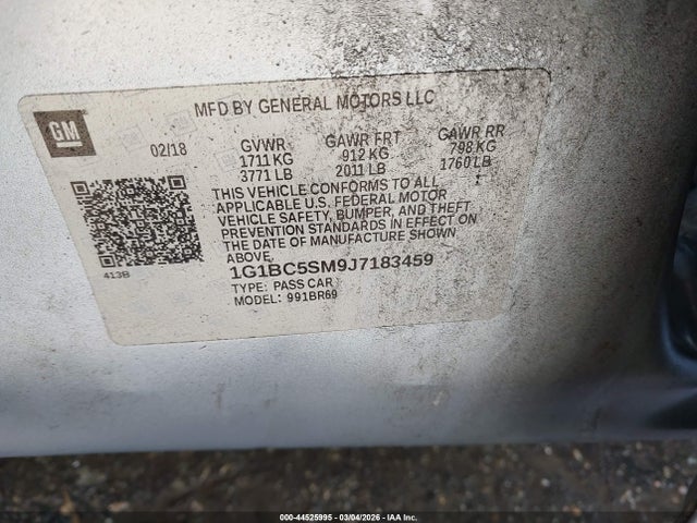Chevrolet Cruze Ls Auto 2018 1G1BC5SM9J7183459 Image 9