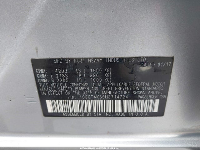 4S3GTAK66H3714724 Subaru Impreza 2.0i Sport