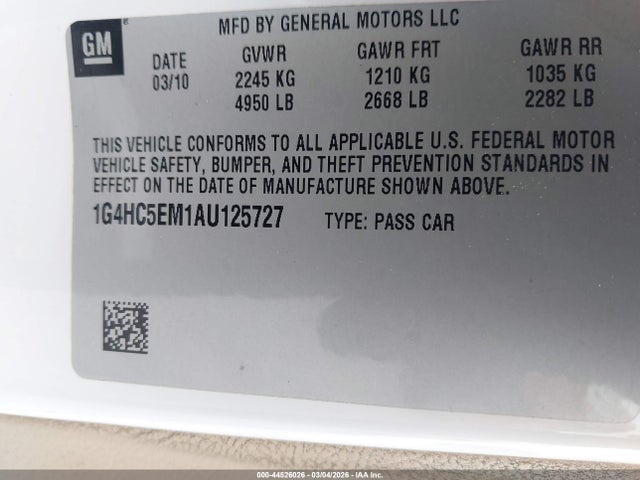 2010 BUICK LUCERNE 1G4HC5EM1AU125727 Photo 8