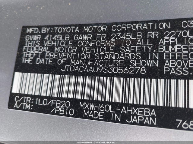 Toyota Prius Le 2025 JTDACAAU9S3056278 Image 9