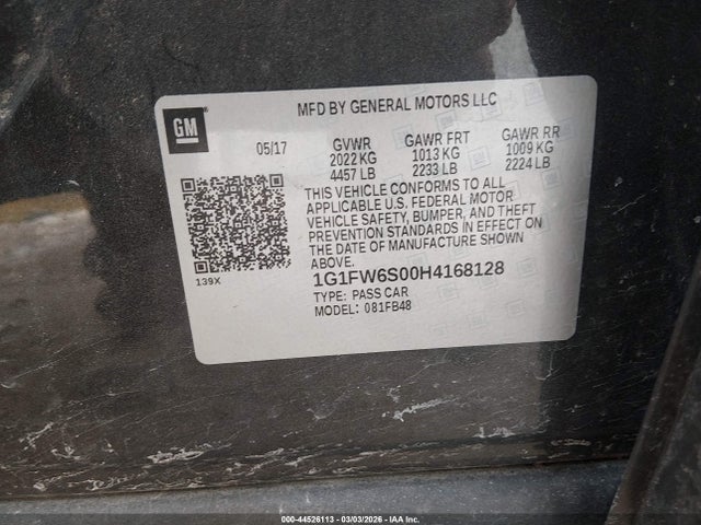 2017 CHEVROLET BOLT EV 1G1FW6S00H4168128 Photo 8