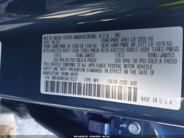 Aukcja sprzedaży 2025 Mazda Cx-50 2.5 S Preferred Package, vin: 7MMVABBM5SN378237, numer aukcji: 44526138
