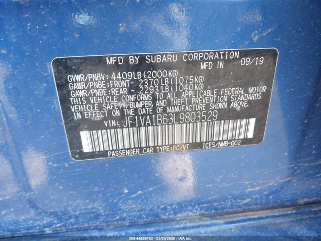 2020 SUBARU WRX JF1VA1B63L9803529 Photo 8
