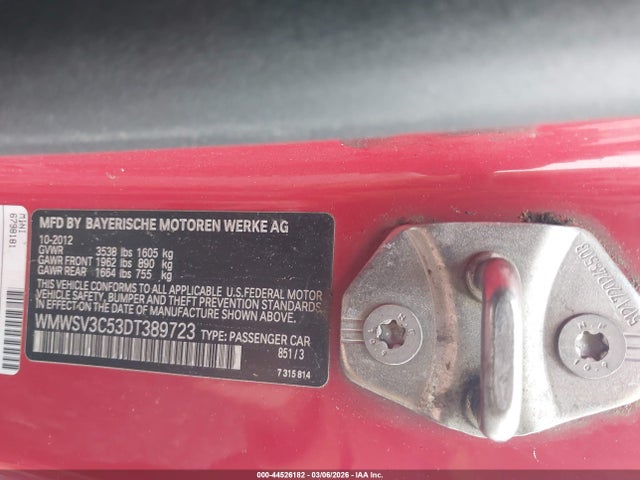 2013 MINI HARDTOP WMWSV3C53DT389723 Photo 8